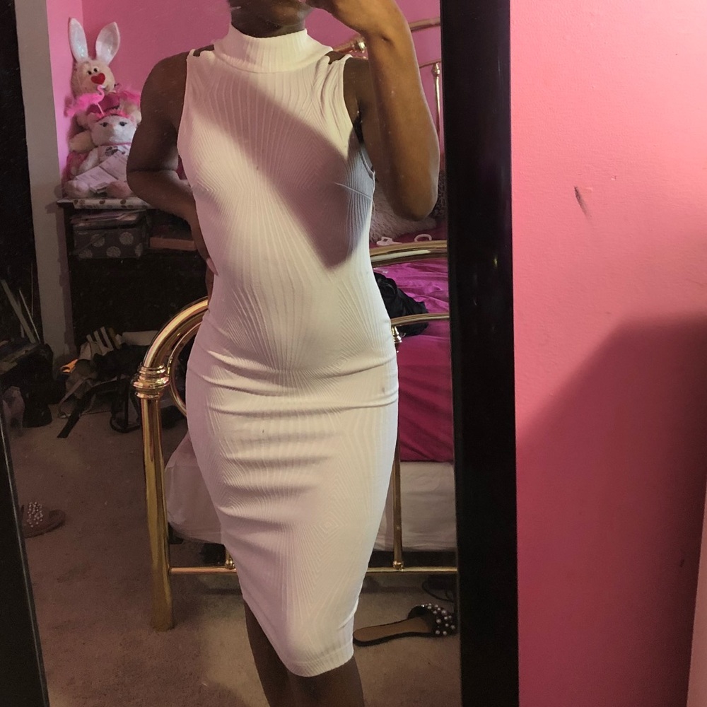 High-Neck Midi Dress